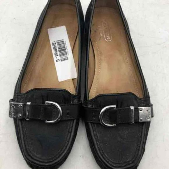 Coach Designer Black Loafer Flats - Size Women's 7 - Picture 1 of 7